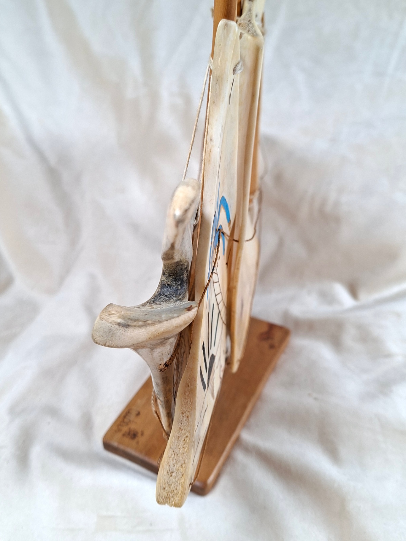 Hand Painted Pirate Sailing Ship, Made from REAL jawbone and bone, Made in Cuba - image 9 of 9