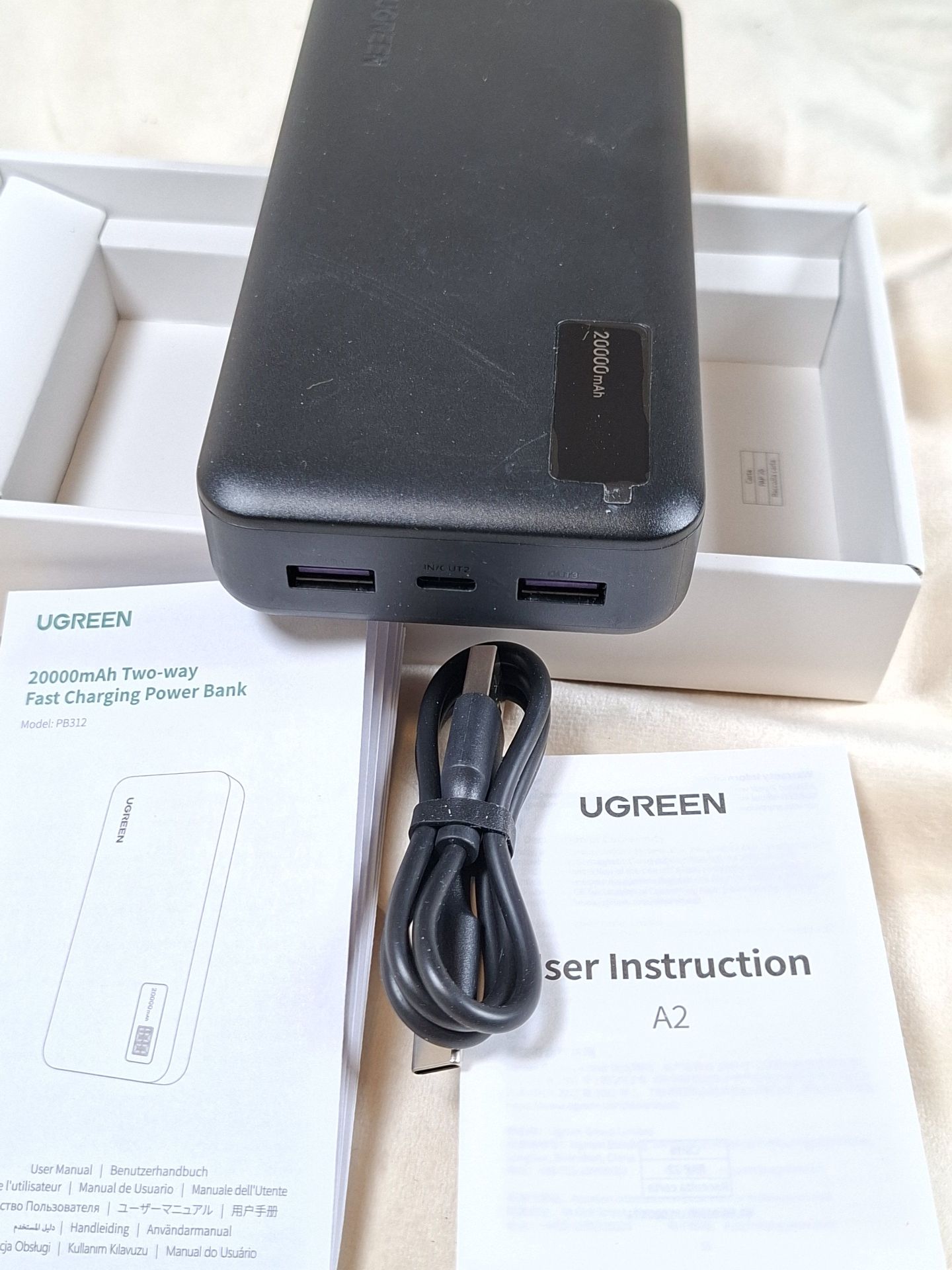 UGREEN 20000mAh Two-Way Fast Charging Power Bank with Accessories - image 2 of 4