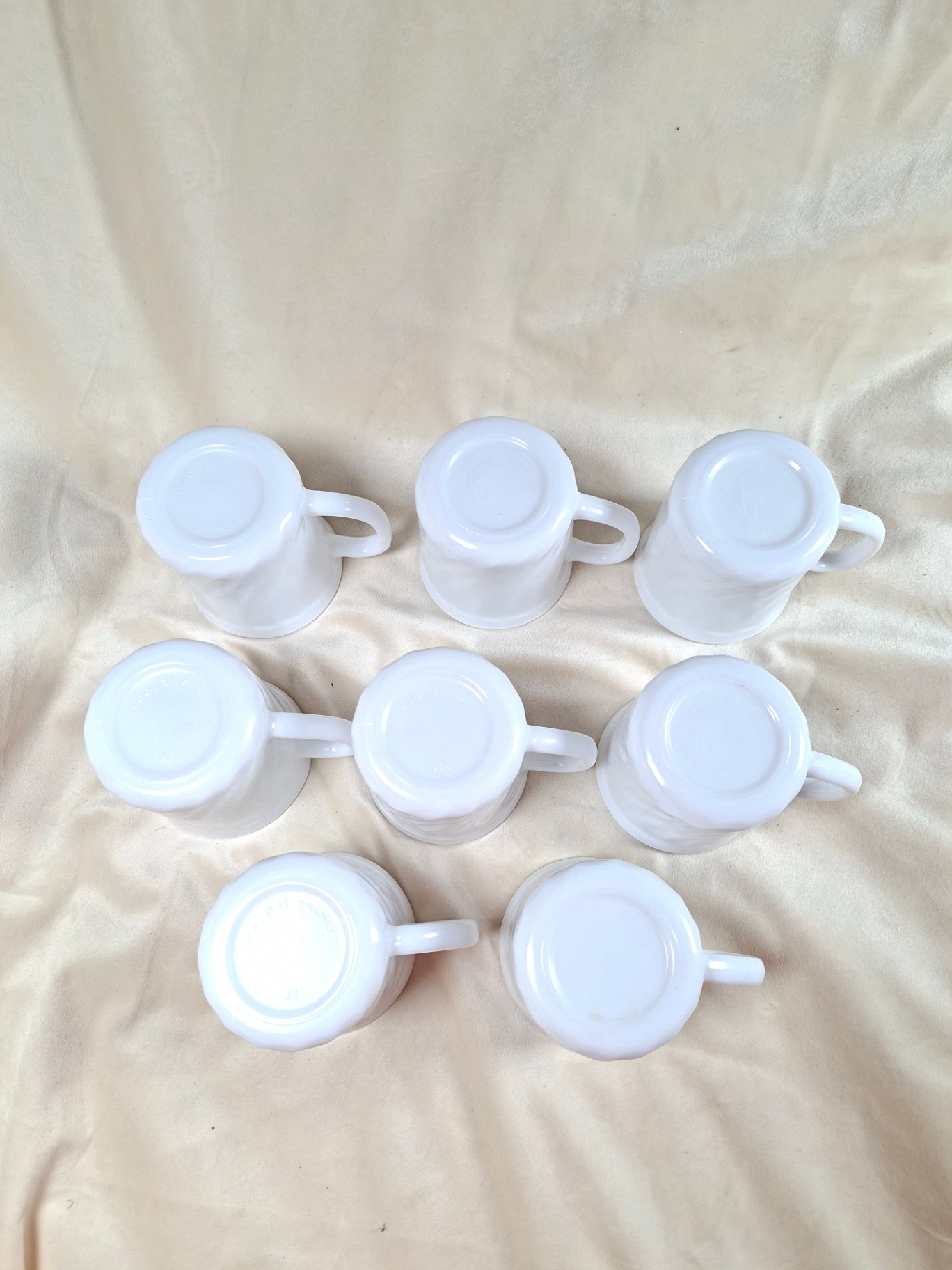Set of Nine White Ceramic Mugs, Arcopal France  - image 6 of 7