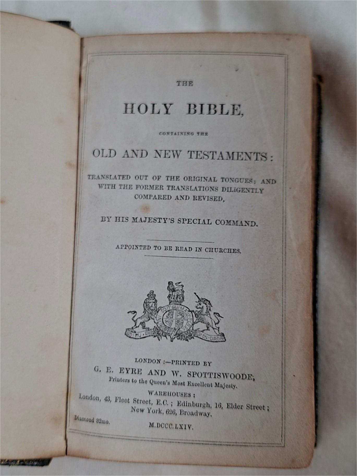 Antique 1865 Holy Bible, Printed by G.E Eyre and W Spottiswoode  - image 5 of 7
