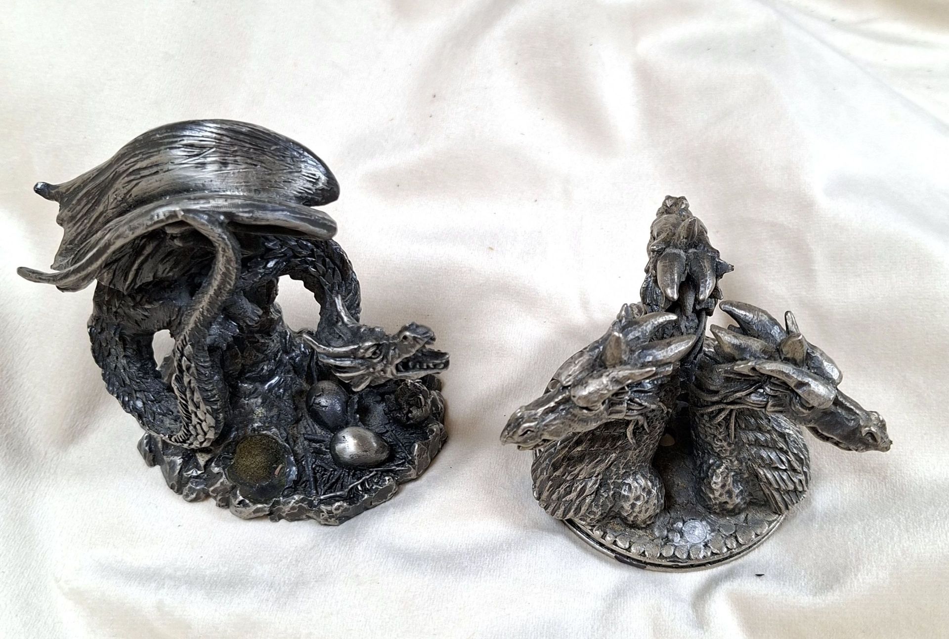 Two Dragon Figurines by The Tudor Mint, Solid Metal, - image 1 of 5