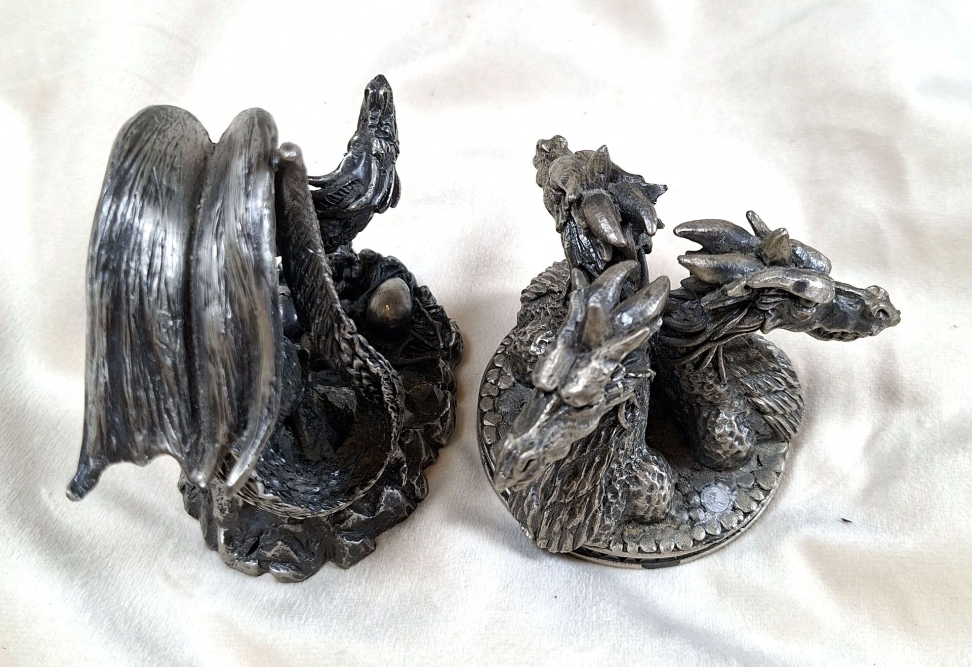 Two Dragon Figurines by The Tudor Mint, Solid Metal, - image 2 of 5