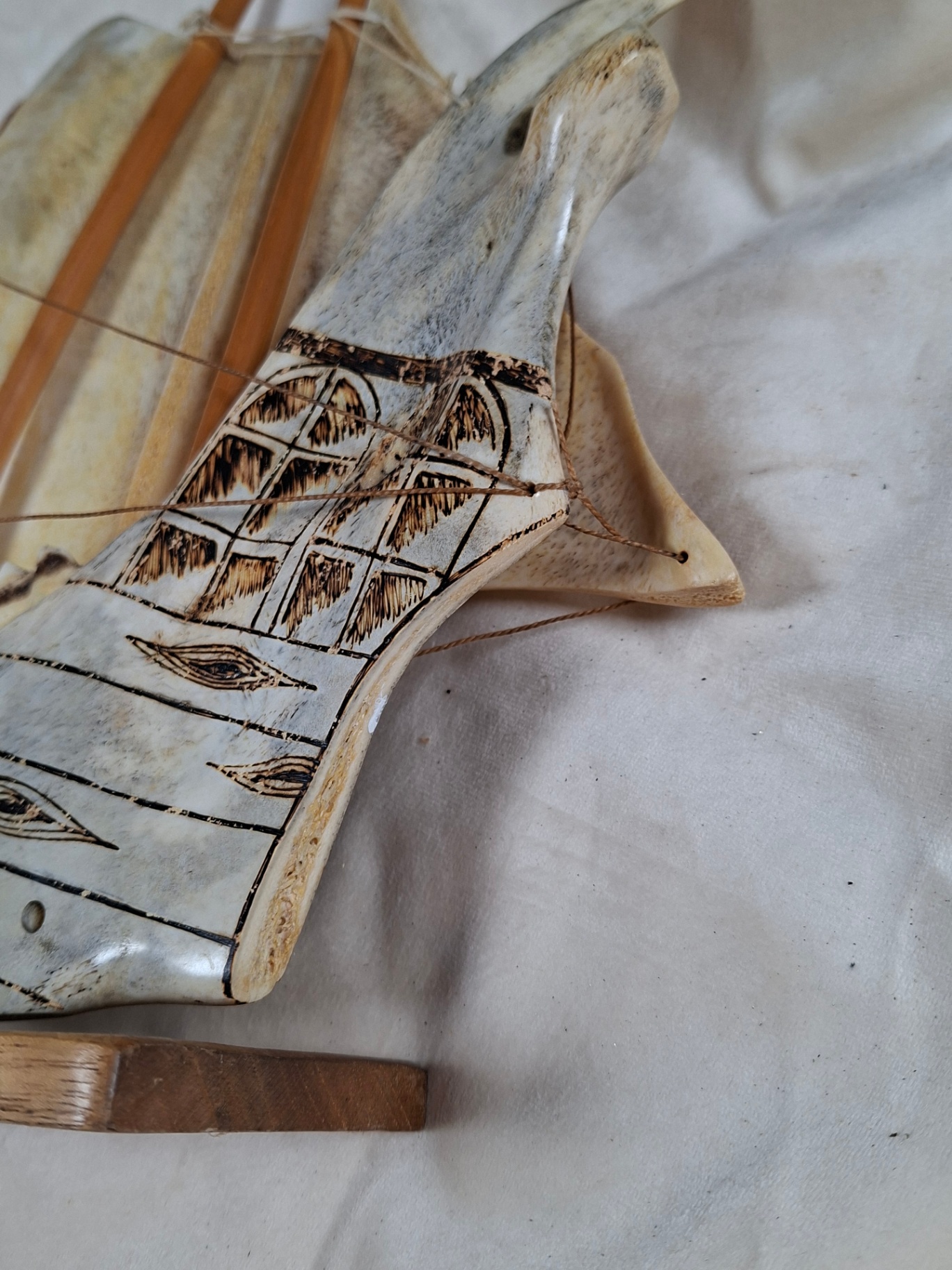 Hand Painted Pirate Sailing Ship, Made from REAL jawbone and bone, Made in Cuba - image 6 of 9