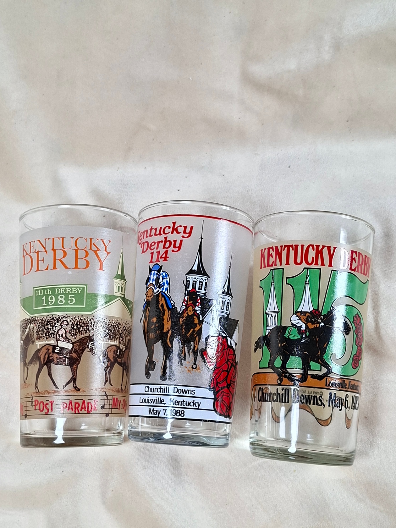 Six Kentucky Derby commemorative glass tumblers - image 2 of 6