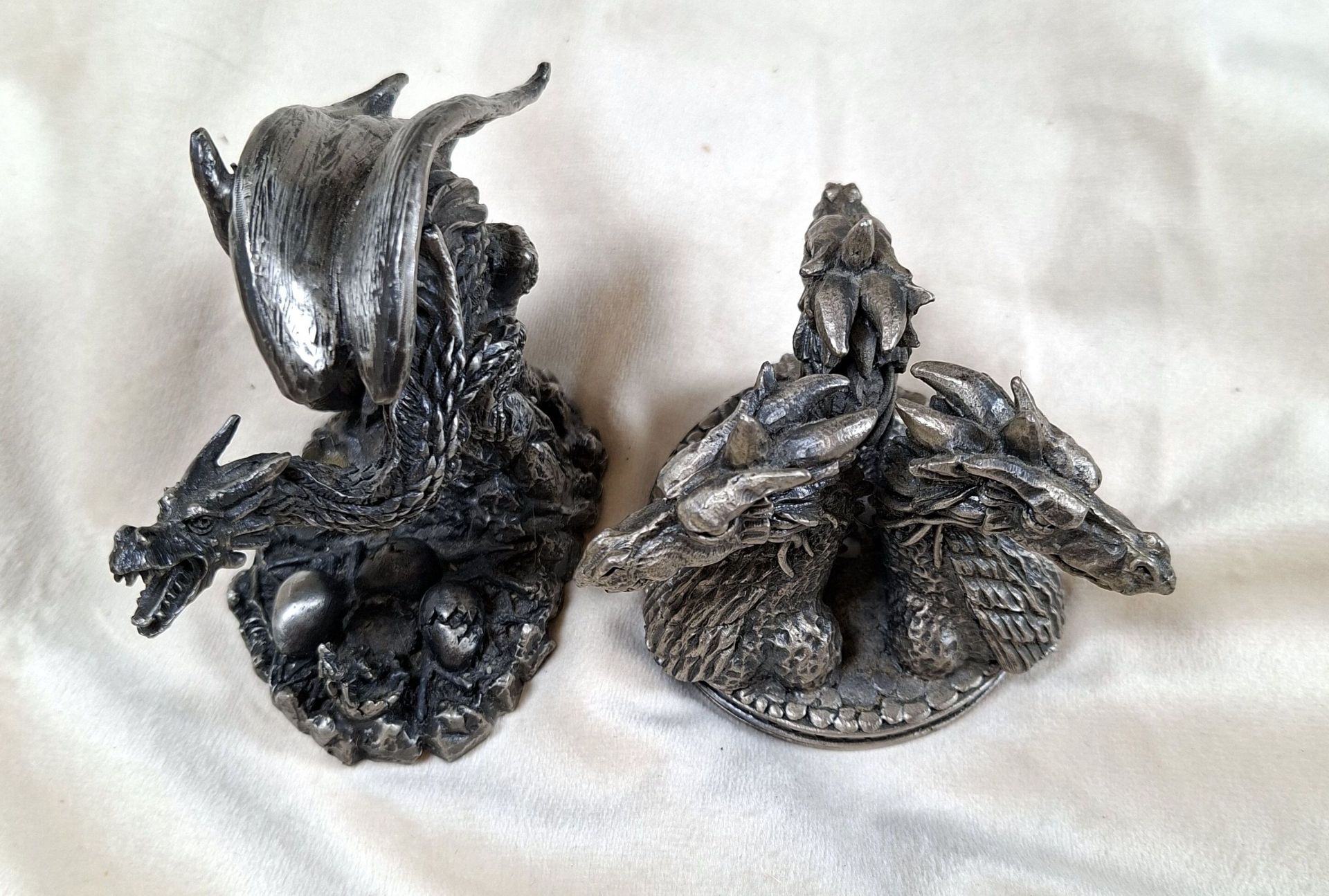 Two Dragon Figurines by The Tudor Mint, Solid Metal, - image 3 of 5