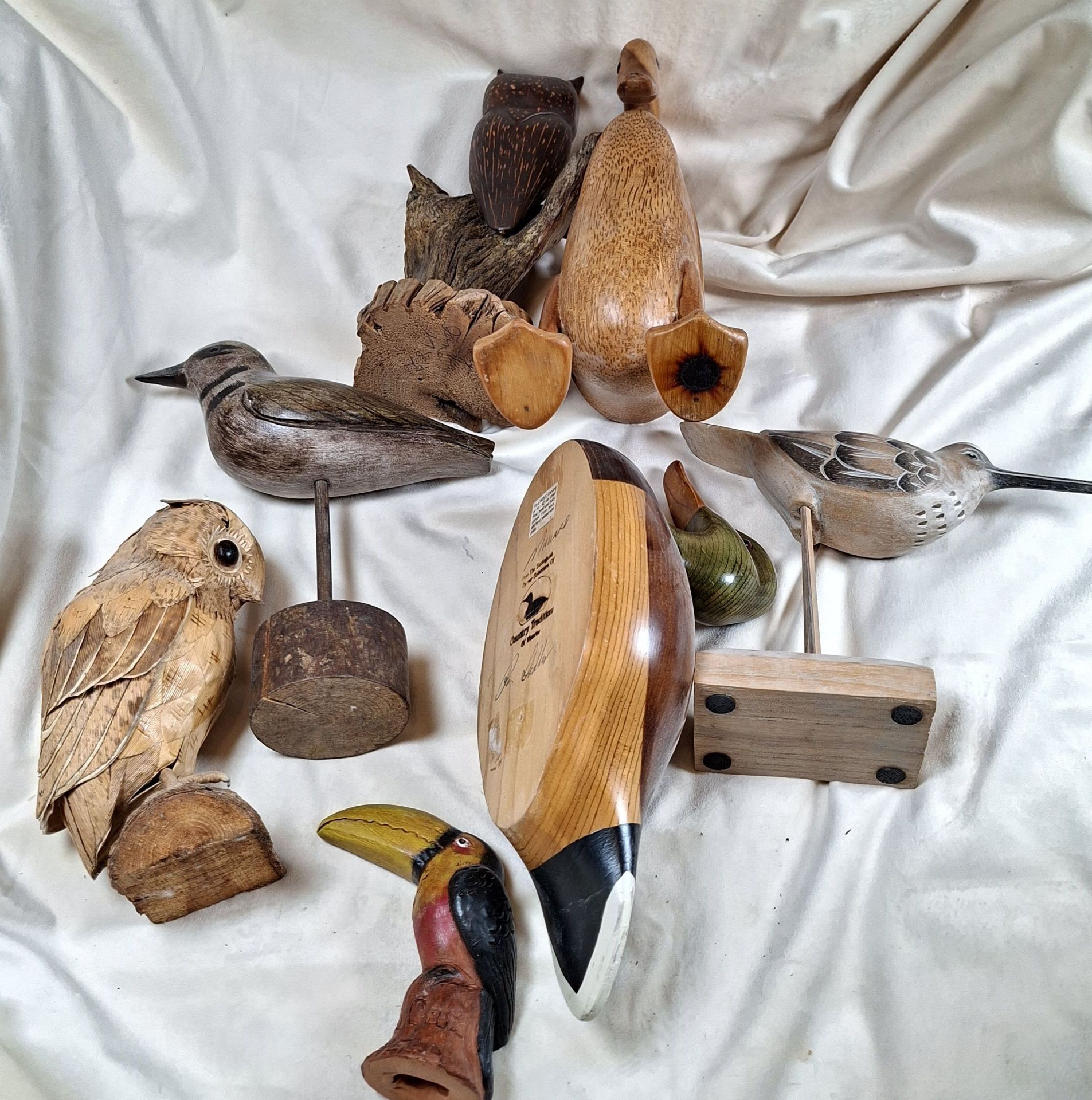 Collection of Carved Wooden Bird Figurines - image 6 of 8