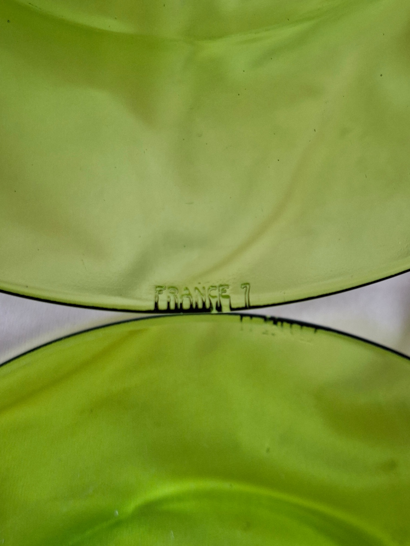 Vintage Duralex France Lime-green glass salad plates, 8 Pcs - image 6 of 6