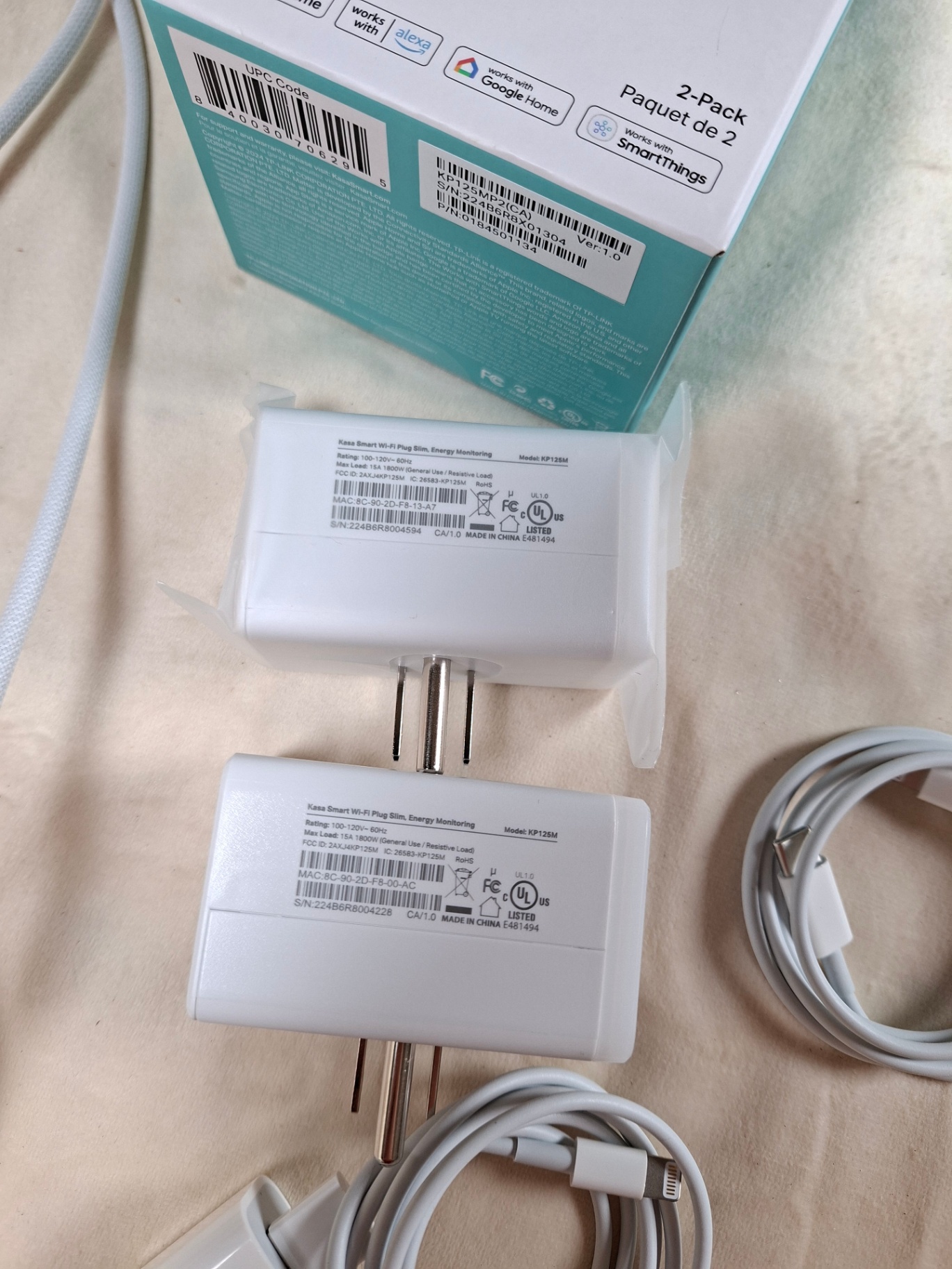 Kasa Smart Wi‑Fi Plug Slim Energy Monitoring Outlets (2‑Pack) PLUS Charging Cords! - image 4 of 5