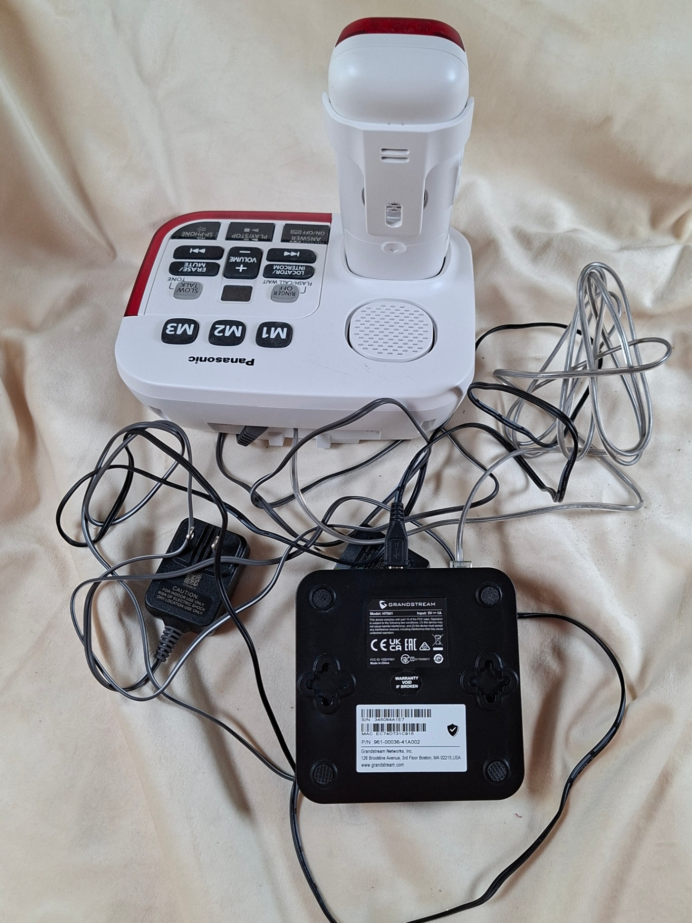 Panasonic cordless phone with base station and Grandstream device - image 4 of 5