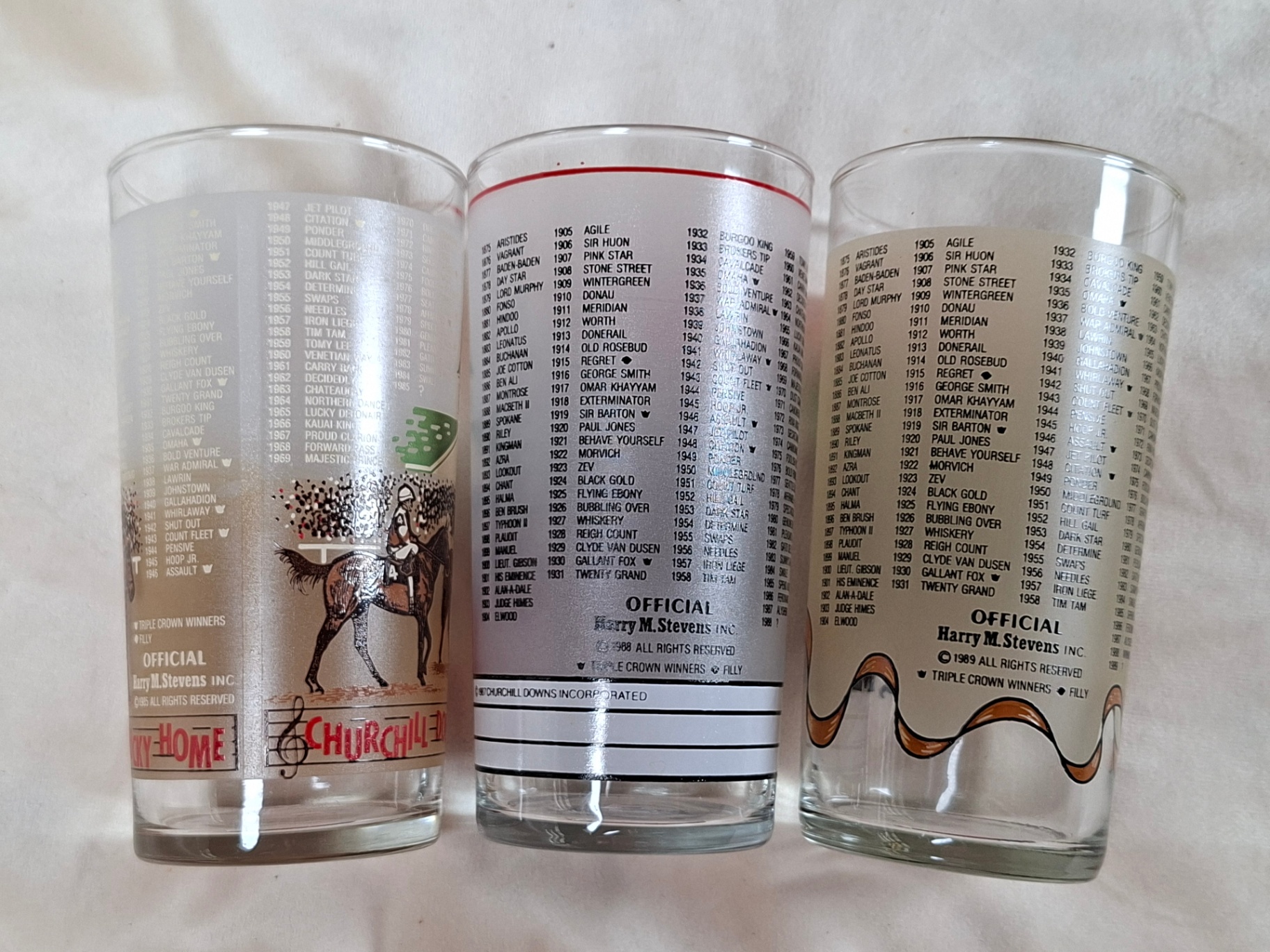 Six Kentucky Derby commemorative glass tumblers - image 3 of 6