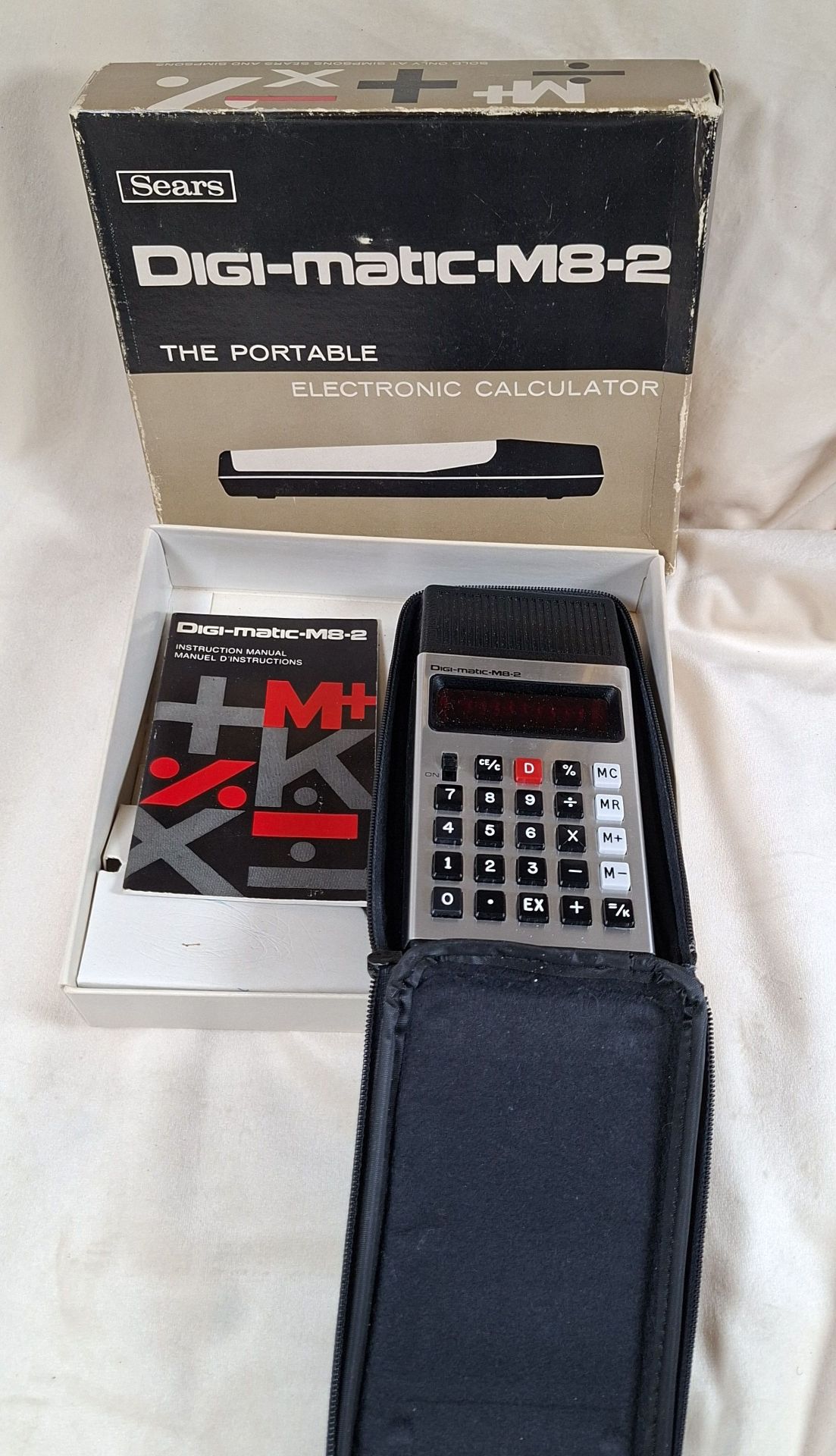 Sears Digi-matic-M8-2 Electronic Calculator with Case and Manual - image 1 of 5