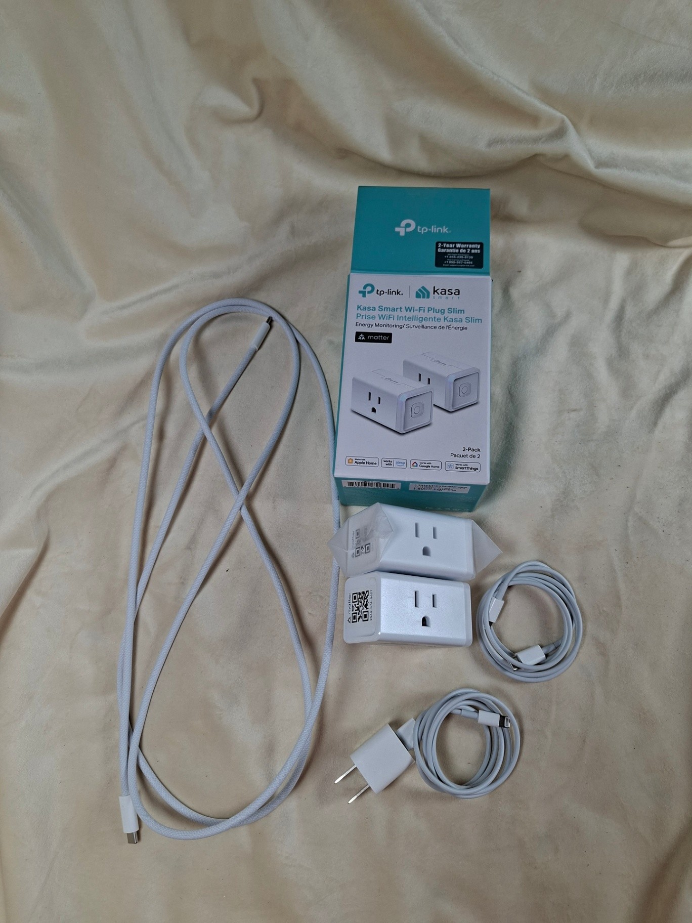 Kasa Smart Wi‑Fi Plug Slim Energy Monitoring Outlets (2‑Pack) PLUS Charging Cords! - image 1 of 5