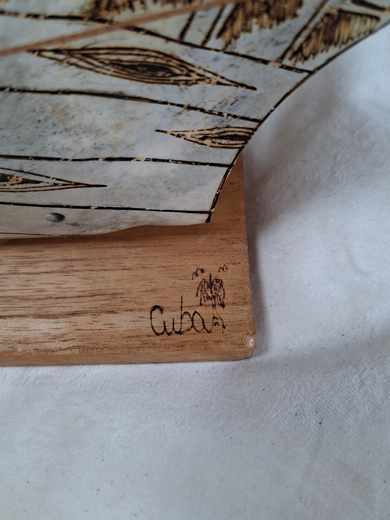 Hand Painted Pirate Sailing Ship, Made from REAL jawbone and bone, Made in Cuba - image 7 of 9