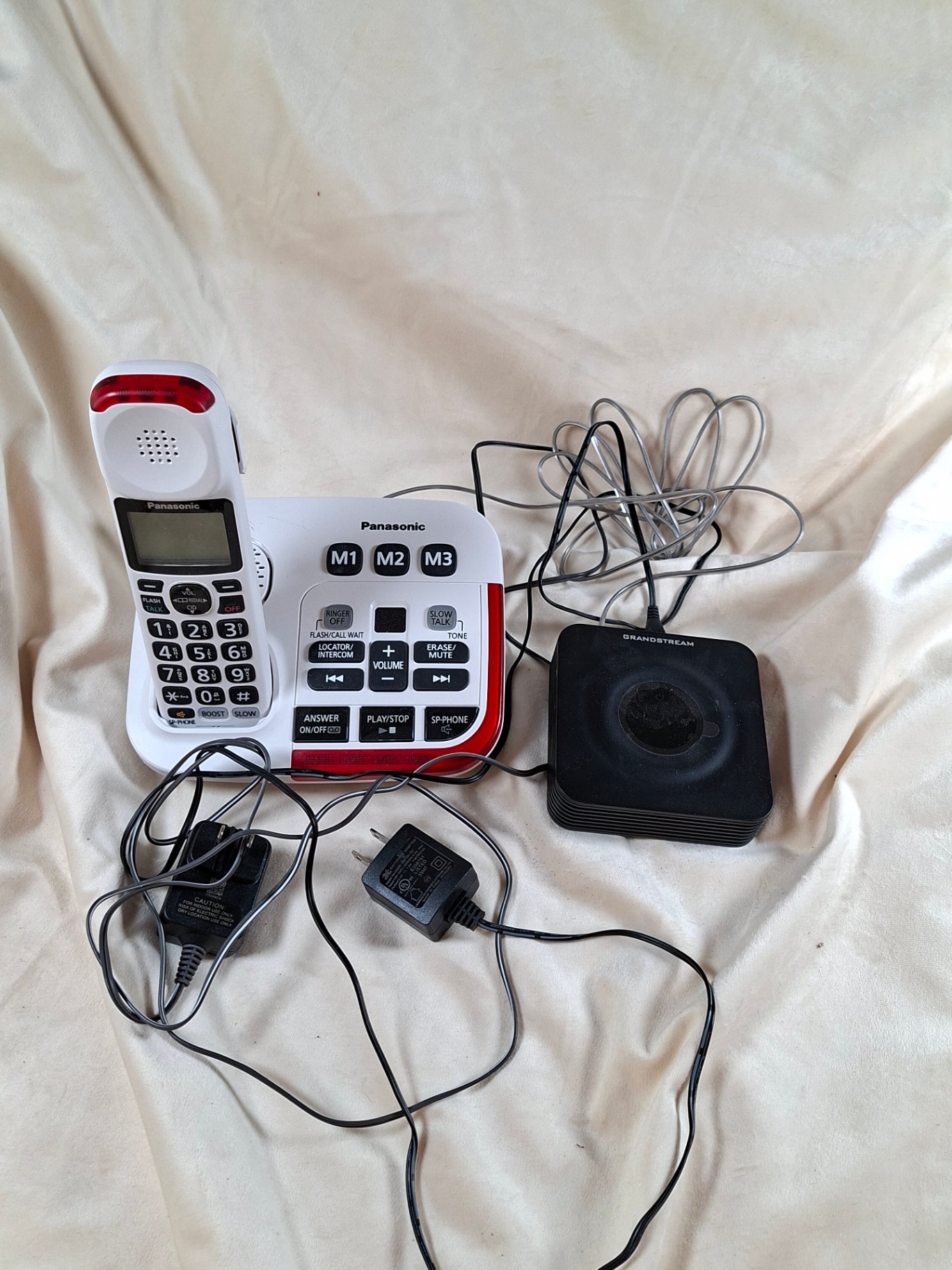 Panasonic cordless phone with base station and Grandstream device - image 1 of 5