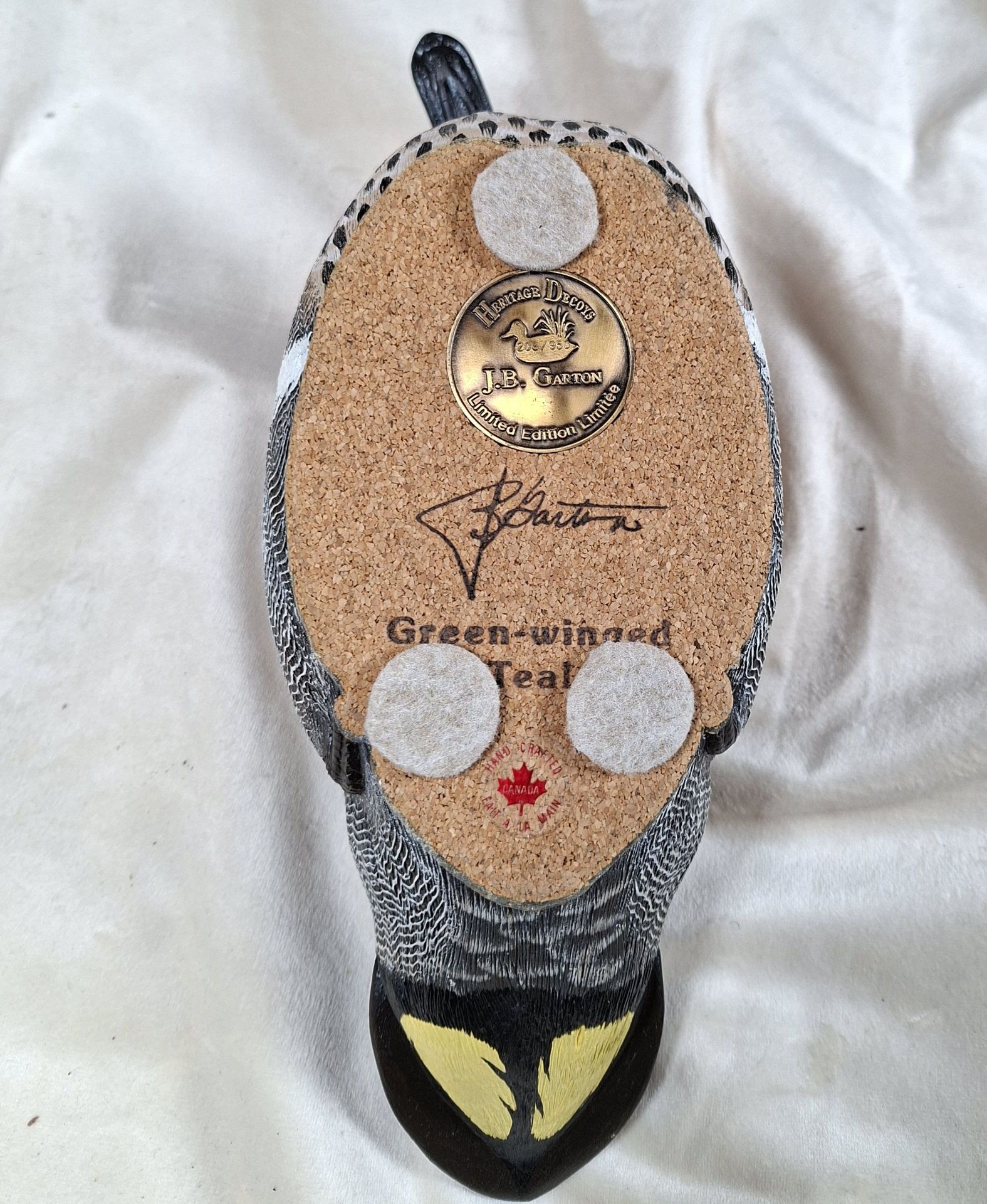 Hand-Carved Wooden Duck Decoy with Certificate. Nova Scotia - image 6 of 6