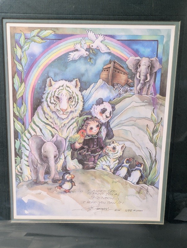 Framed Bergsma Dream Keeper print with animals and rainbow - image 2 of 12