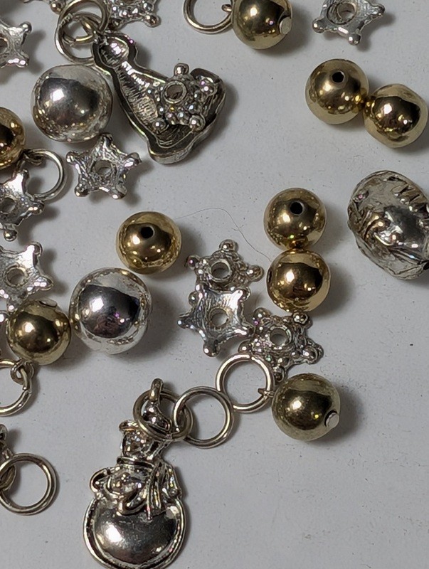 Assorted metal charms and beads (astronaut, bells, stars) - image 9 of 15
