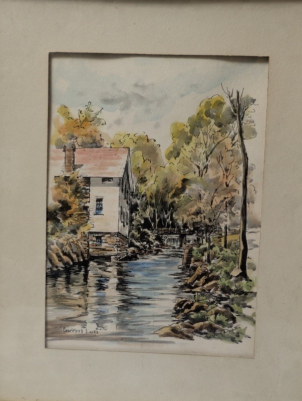 Pair of framed watercolor prints of autumn riverscapes - image 5 of 13