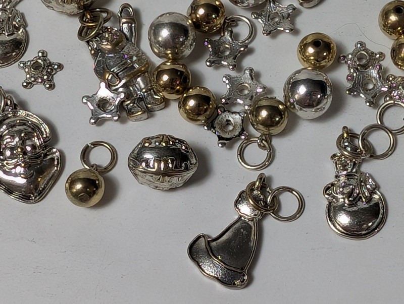 Assorted metal charms and beads (astronaut, bells, stars) - image 2 of 15