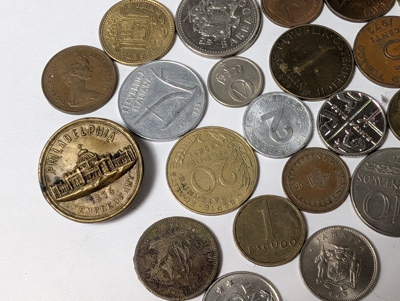 Assorted international coins and tokens - image 3 of 28