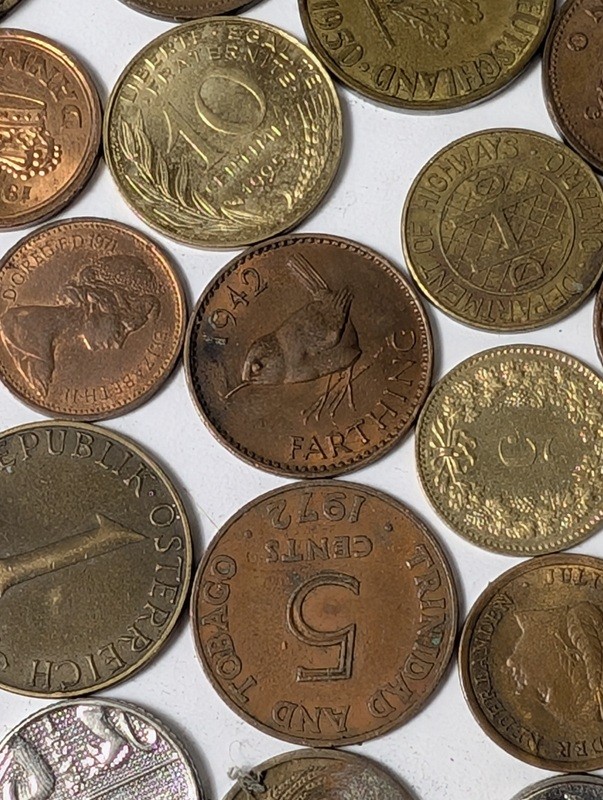 Assorted international coins and tokens - image 22 of 28