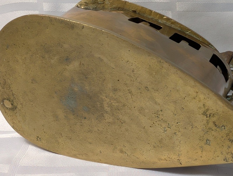 Antique brass coal iron with wooden handle - image 18 of 19