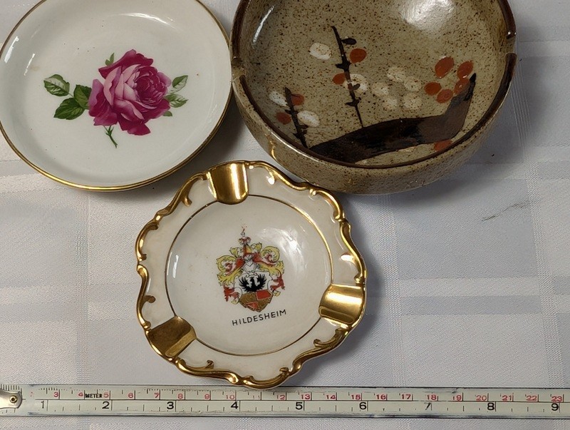 Assorted ceramic dishware with floral, heraldic, and landscape designs - image 16 of 16