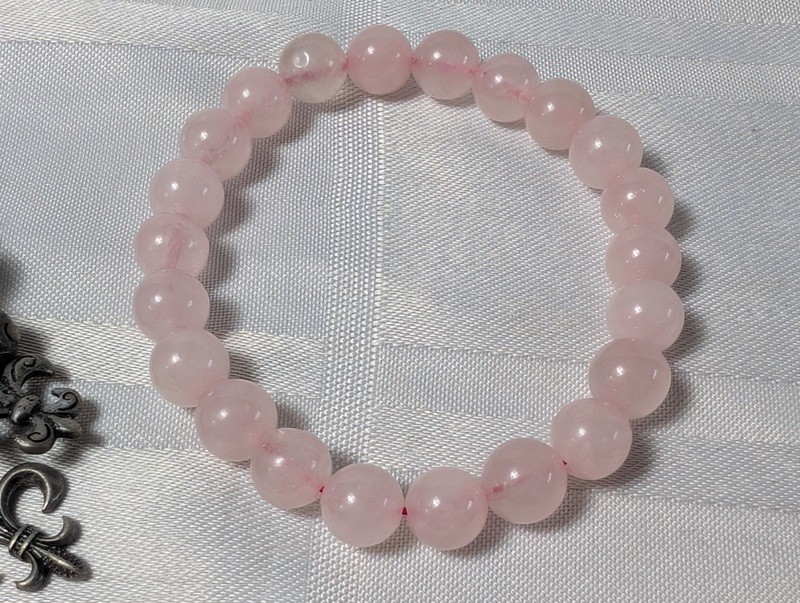 Silver-tone charm bracelet and pink beaded bracelet - image 9 of 10
