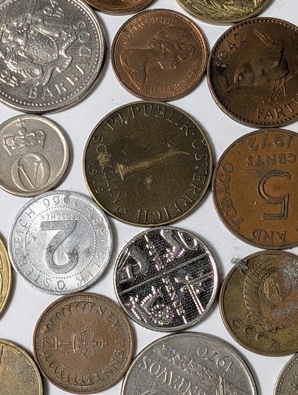 Assorted international coins and tokens - image 23 of 28