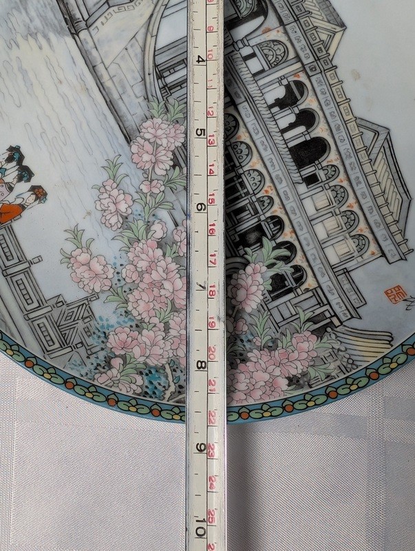 Porcelain decorative plate with Chinese landscape and figures - image 10 of 10