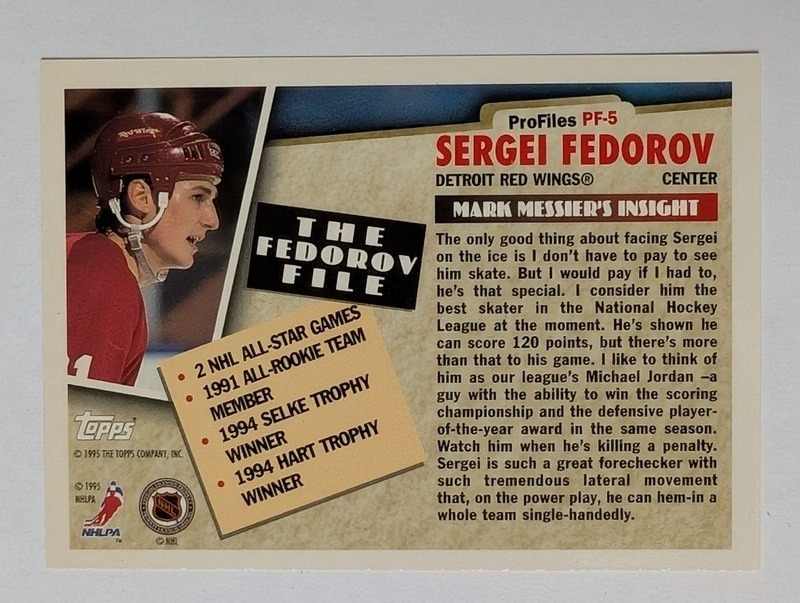 Sergei Fedorov Detroit Red Wings ProFiles trading cards - image 2 of 6