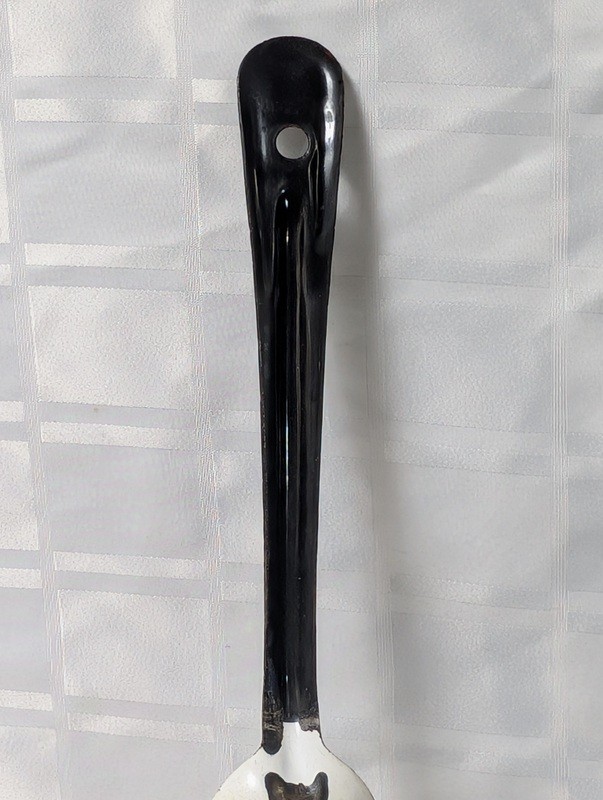 Long-handled black spoon with white ceramic bowl - image 5 of 8