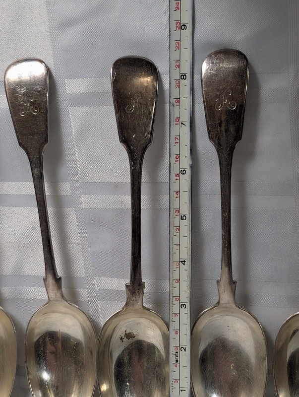 Antique monogrammed silverware spoons set - image 12 of 13