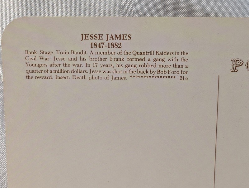 Two Vintage Old West Collector Postcards: Jesse James and Bat Masterson - image 9 of 12