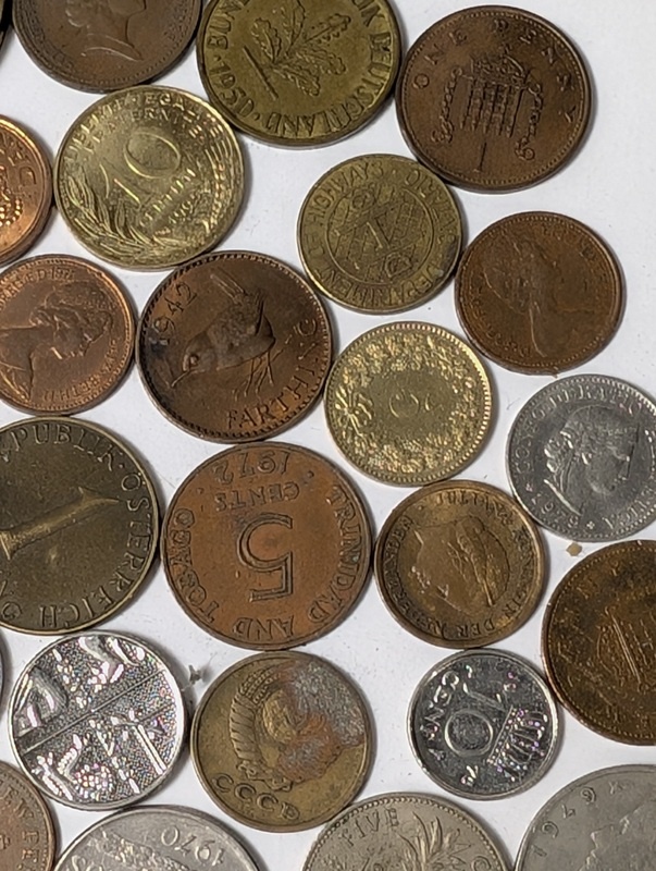 Assorted international coins and tokens - image 11 of 28