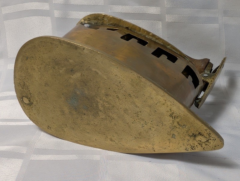Antique brass coal iron with wooden handle - image 17 of 19