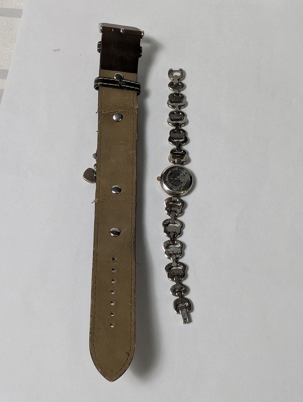 Bulova watches with heart motifs: leather cuff strap and two-tone bracelet - image 9 of 12