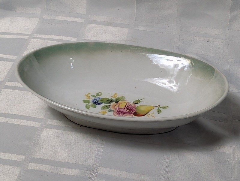 Oval ceramic floral dish - image 5 of 9