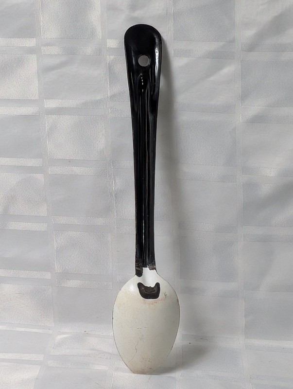 Long-handled black spoon with white ceramic bowl - image 4 of 8