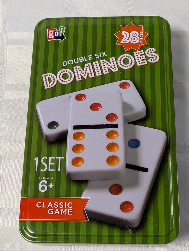 Double Six Dominoes Set in Green Tin - image 1 of 8