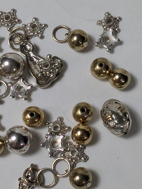 Assorted metal charms and beads (astronaut, bells, stars) - image 10 of 15