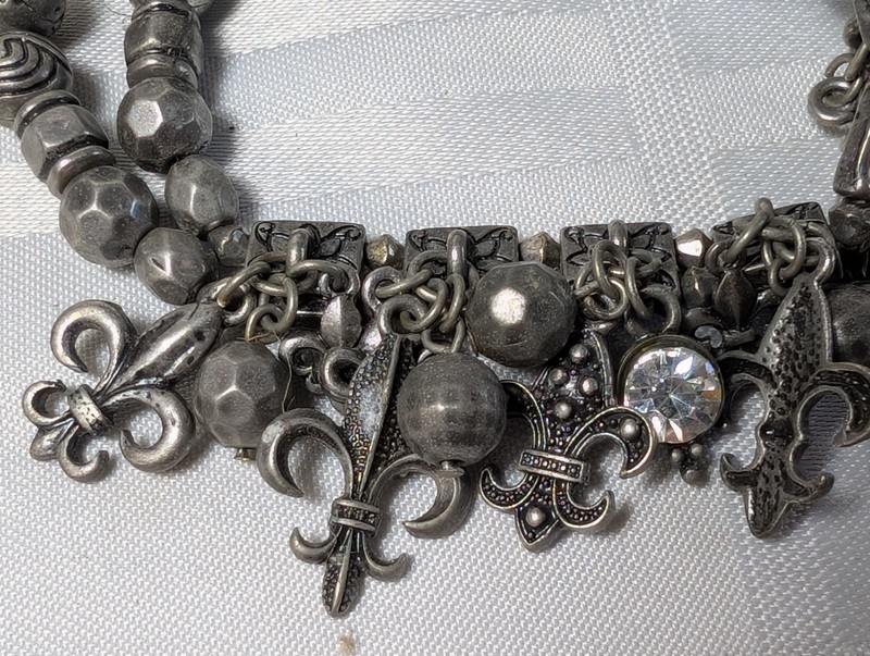Silver-tone charm bracelet and pink beaded bracelet - image 4 of 10