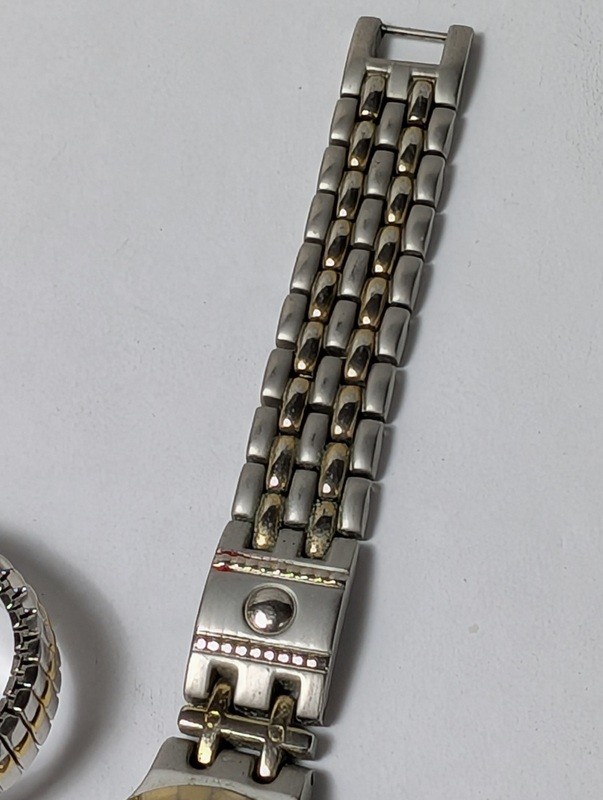 Two vintage two-tone wristwatches and a link bracelet - image 3 of 10