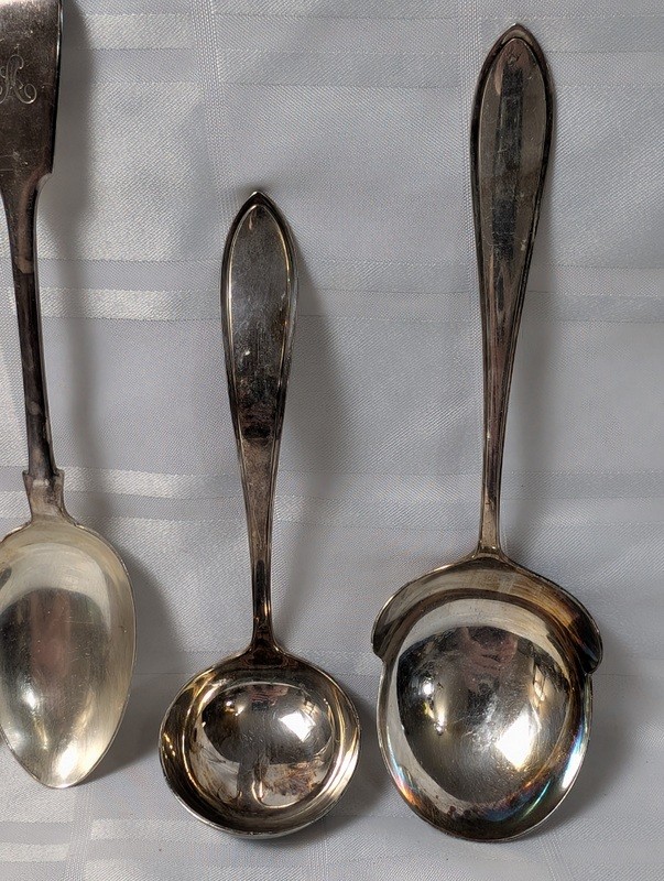 Antique monogrammed silverware spoons set - image 8 of 13