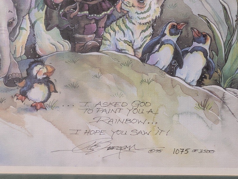 Framed Bergsma Dream Keeper print with animals and rainbow - image 3 of 12