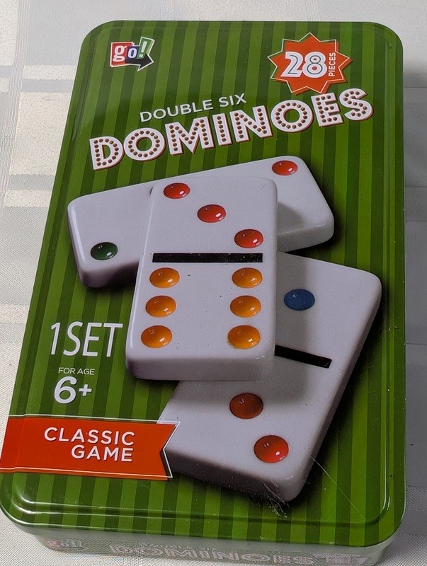 Double Six Dominoes Set in Green Tin - image 2 of 8