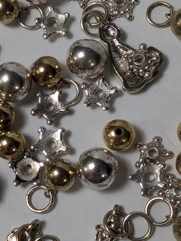 Assorted metal charms and beads (astronaut, bells, stars) - image 11 of 15