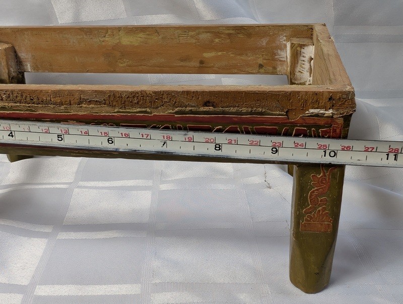 Decorated rustic wooden stool frame - image 9 of 10