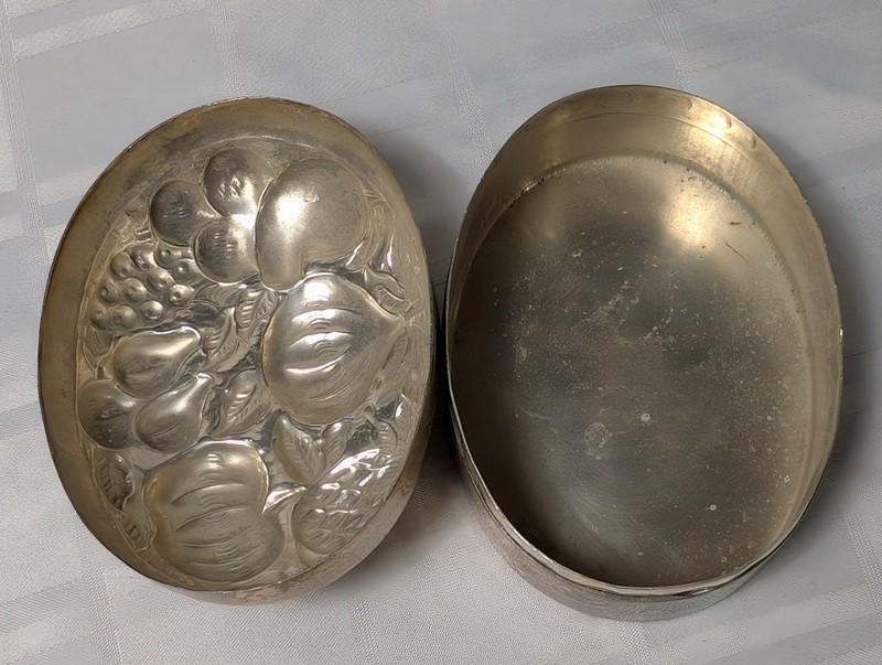 Round Brass Trinket Box with Fruit Motif - image 10 of 13