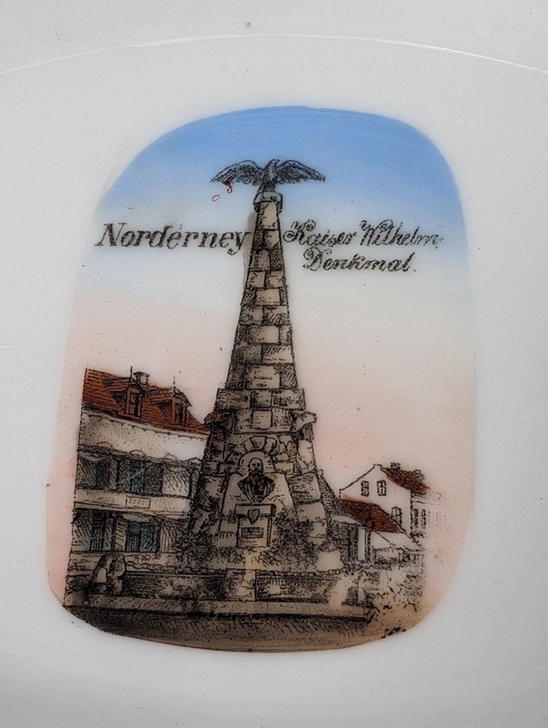 White porcelain serving dish with lighthouse transfer - image 6 of 9